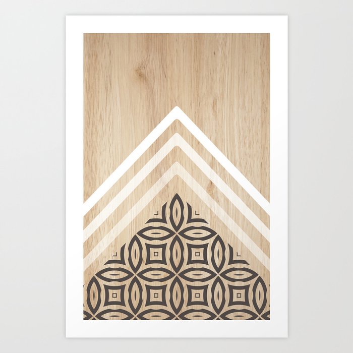 Wood + Geometric with Pattern Art Print