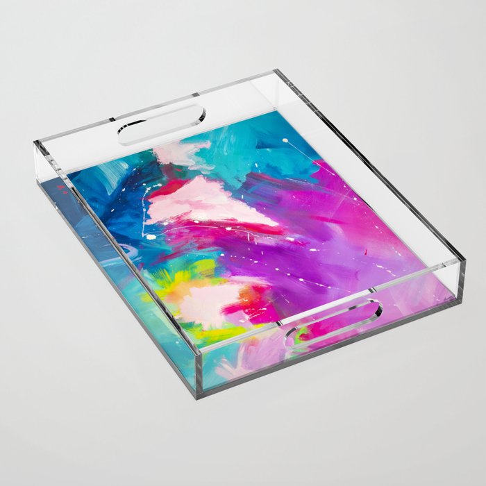 Happiness Series - Bright & Colourful Abstract Painting Acrylic Tray
