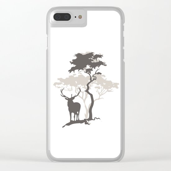 Deer Under Tree No. 1 Clear iPhone Case