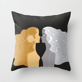 sun and moon Throw Pillow