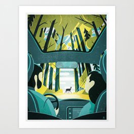 Trip to the Redwoods, California Art Print