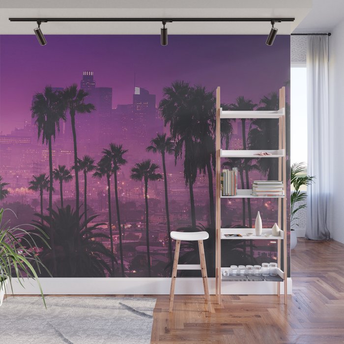 Los Angeles Synthwave Wall Mural