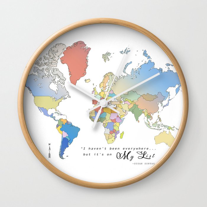 World Map [Bucket List] Wall Clock