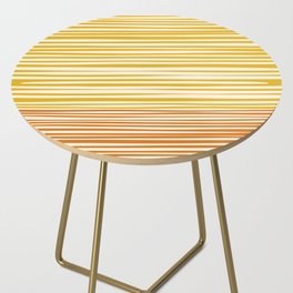 Natural Stripes Modern Minimalist Colour Block Pattern Mustard Orange Ochre Cream Side Table