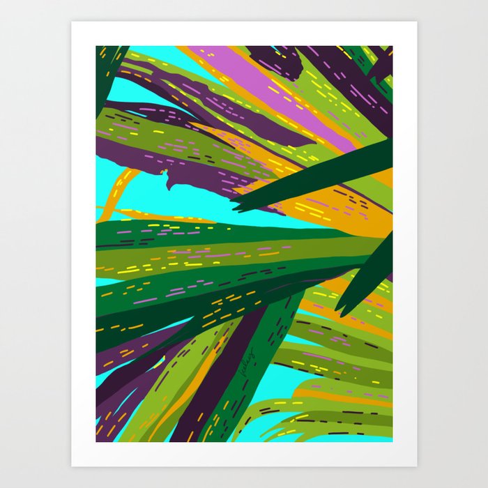 I'll Cover You - Tropical Palm Leaves Illustration Art Print