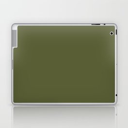 Dark Green-Brown Solid Color Pantone Pesto 18-0228 TCX Shades of Green Hues Laptop Skin