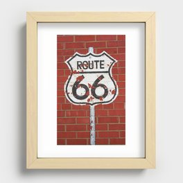 Route 66 - Brick Wall Shield 2006 Recessed Framed Print