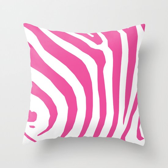 Big Pink Zebra Throw Pillow