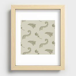Retro botanical fern frond pattern. Recessed Framed Print