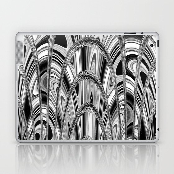 Kaleidoscopic Abstract In Black And White Laptop & iPad Skin