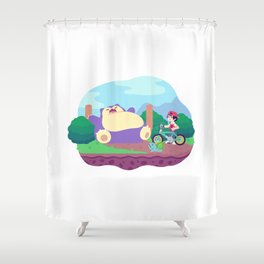 Teeny Tiny Worlds - Route 12 Shower Curtain