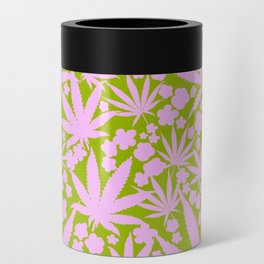 Mid-Mod Pink And Green Cannabis And Flowers Can Cooler