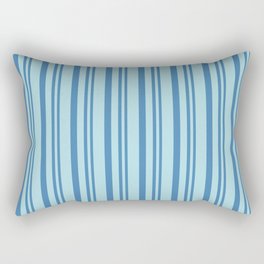 [ Thumbnail: Blue and Powder Blue Colored Striped Pattern Rectangular Pillow ]
