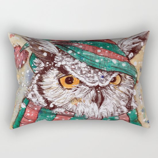 christmas owl Rectangular Pillow