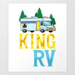 RV Camping Truck Beginner Camper Parks Van Art Print