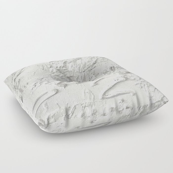 White on White Grime - Abstract Acrylic  Floor Pillow