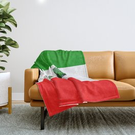 Map of Italy and Italian Flag Throw Blanket
