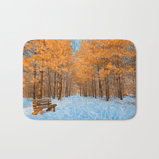 Burning Ice Forest Trail Bath Mat