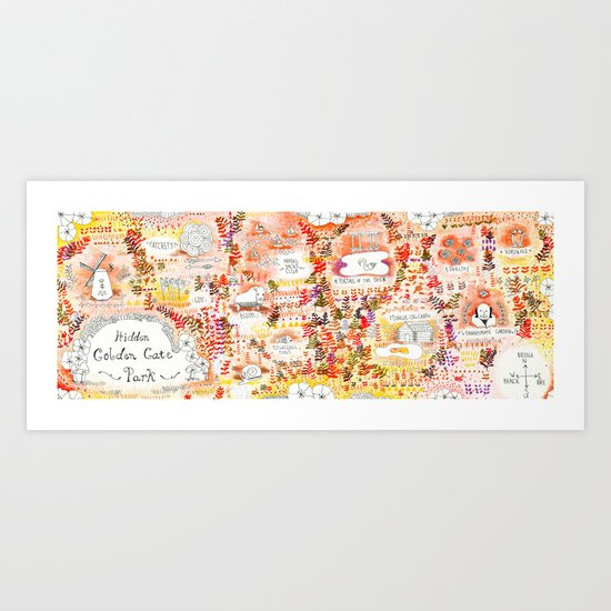 Hidden Golden Gate Park Map Art Print
