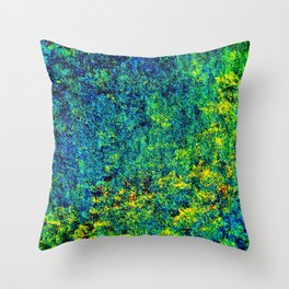 Abstract Flowers Yellow And Green Throw Pillow