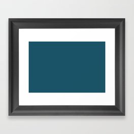 Dark Blue Solid Color Pairs Pantone Blue Coral 19-4526 TCX Shades of Blue Hues Framed Art Print
