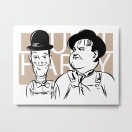 Face Laurel And Hardy Metal Print