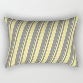 [ Thumbnail: Tan and Gray Colored Lines Pattern Rectangular Pillow ]