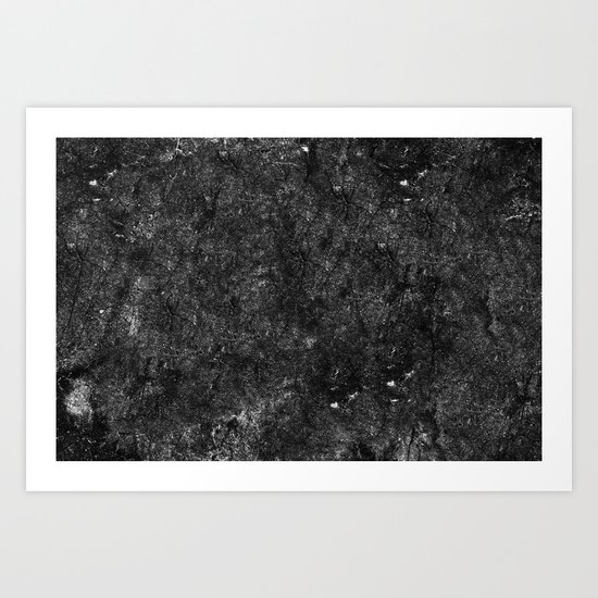 Starry Black Marble Art Print