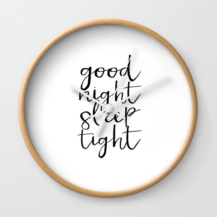 Bedroom Decor Good Night Poster Handwriting Print Bedroom Art Children Room Decor Good Night Wall Clock By Typohouseart