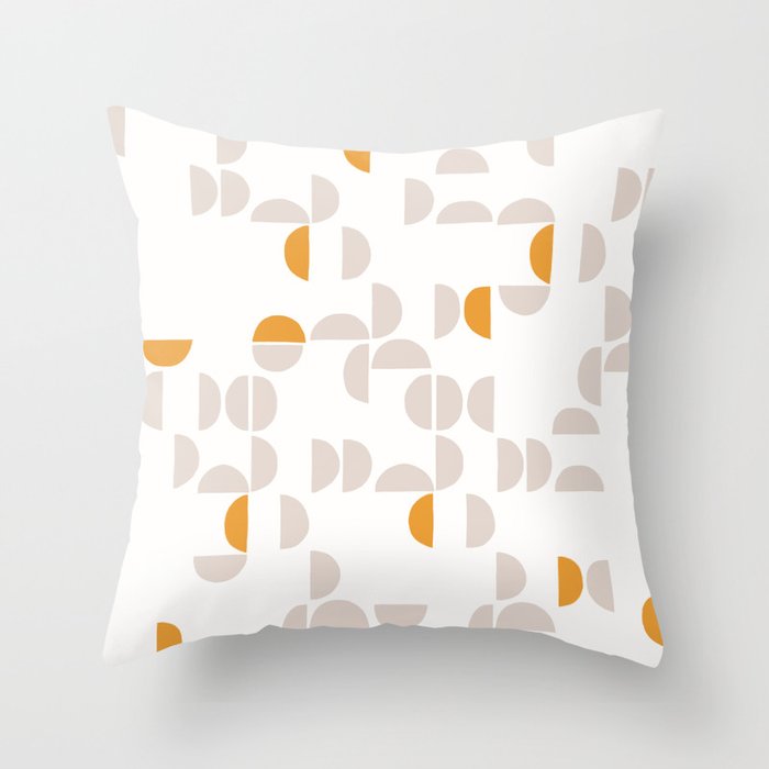 Mid Century Modern organic geometric snow pattern 7 Throw Pillow