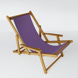 [ Thumbnail: Sea Green and Purple Colored Striped/Lined Pattern Sling Chair ]