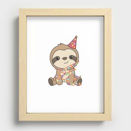 Birthday Sloth For Children A Birthday Recessed Framed Print