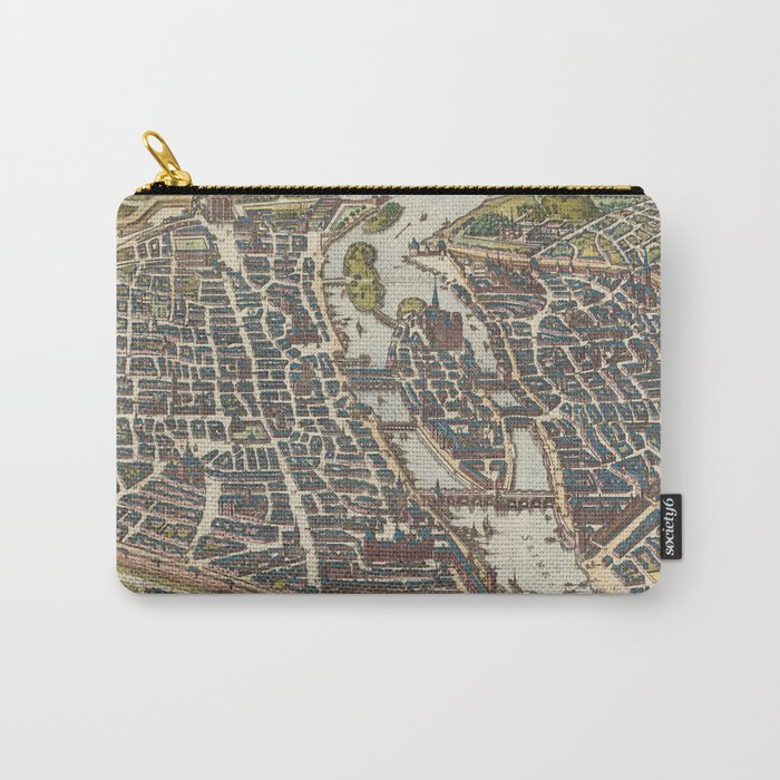 Vintage Map of Paris France (1655) Carry-All Pouch