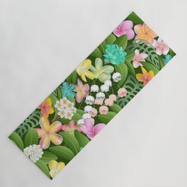 Tropical Floral Plumeria Paradise 2 Yoga Mat