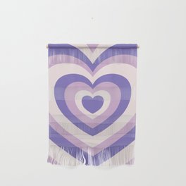 Retro Hearts - Pastel Purple Wall Hanging