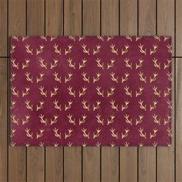 Beautiful Berry and Gold Thanksgiving Design Pattern Outdoor Rug