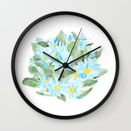 blue Cineraria Pericalis flowers watercolor Wall Clock | Flowerpainting, Perfume, Watercolor, Summer, Floral, Blue, Elegantarts, Cineraria, Elegant, Simple 