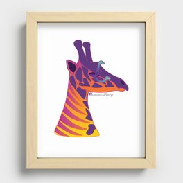 Colorful Giraffe Head with Snakes | Vulture Culture Recessed Framed Print