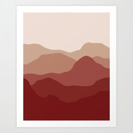 Red mountains Art Print