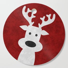 Christmas reindeer red marble Cutting Board