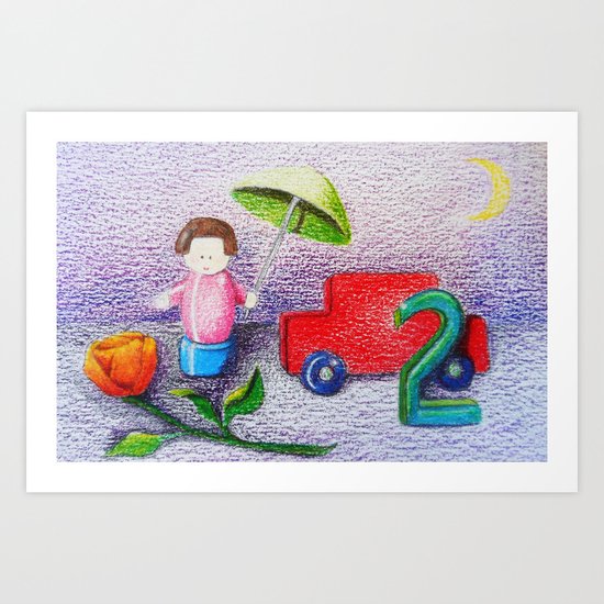 Crayon Love Toys I've Stepped On Art Print