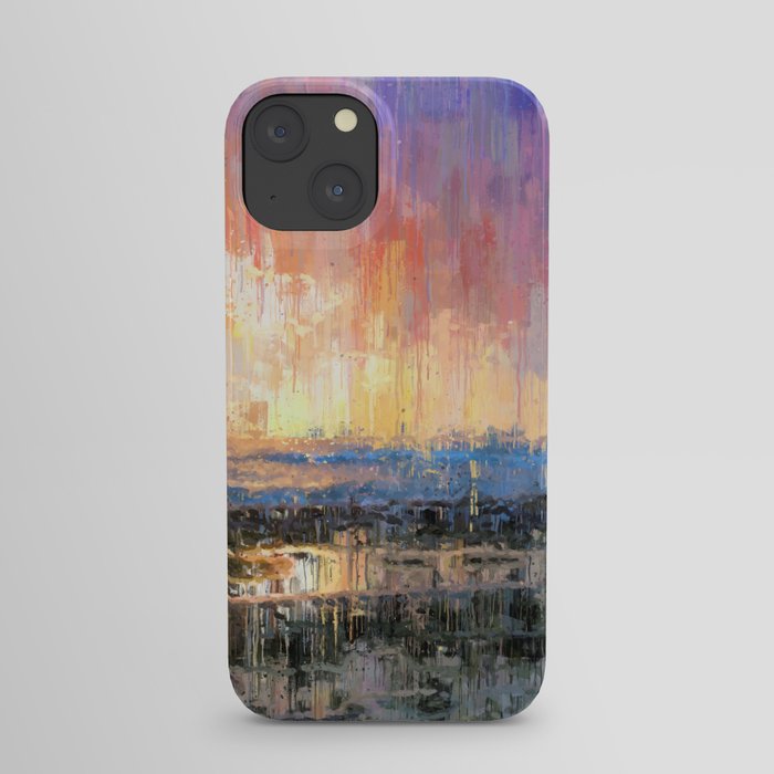 Prismatic Sunrise Showers Abstract Drip Paint Landscape iPhone Case