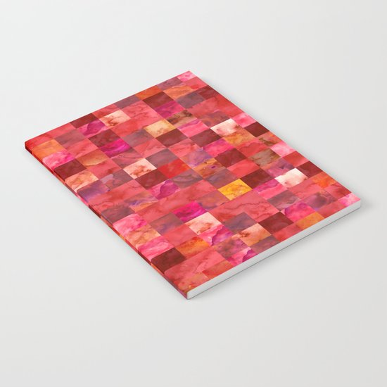 Red Geometric Pattern Notebook