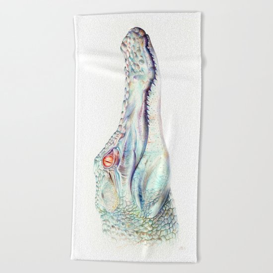 Albino Alligator Beach Towel