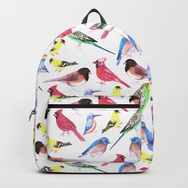 Colorful birds in tetrad color scheme Backpack