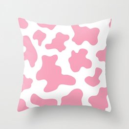 Pink cow pattern Throw Pillow