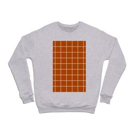 Terracotta Retro Minimal Grid Crewneck Sweatshirt