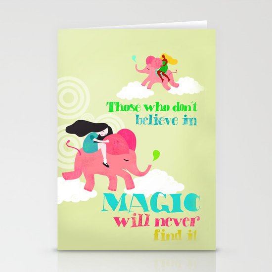 pink elephants Stationery Cards