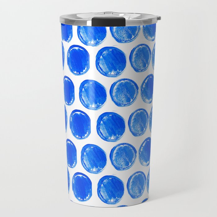 Blue acrylic circles pattern Travel Mug