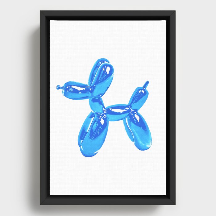 Blue Balloon Dog Pop Art | Kitsch Fun Framed Canvas